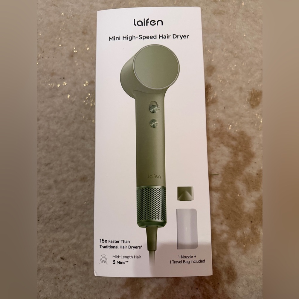 Laifen Mini High-Speed Hair Dryer in Green BRAND NEW SEALED retail $110